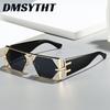 Steampunk Rectangle Sunglasses Women Men Luxury Hollow Metal Frame Sun Glasses Vintage Punk Hexagon Eyewear