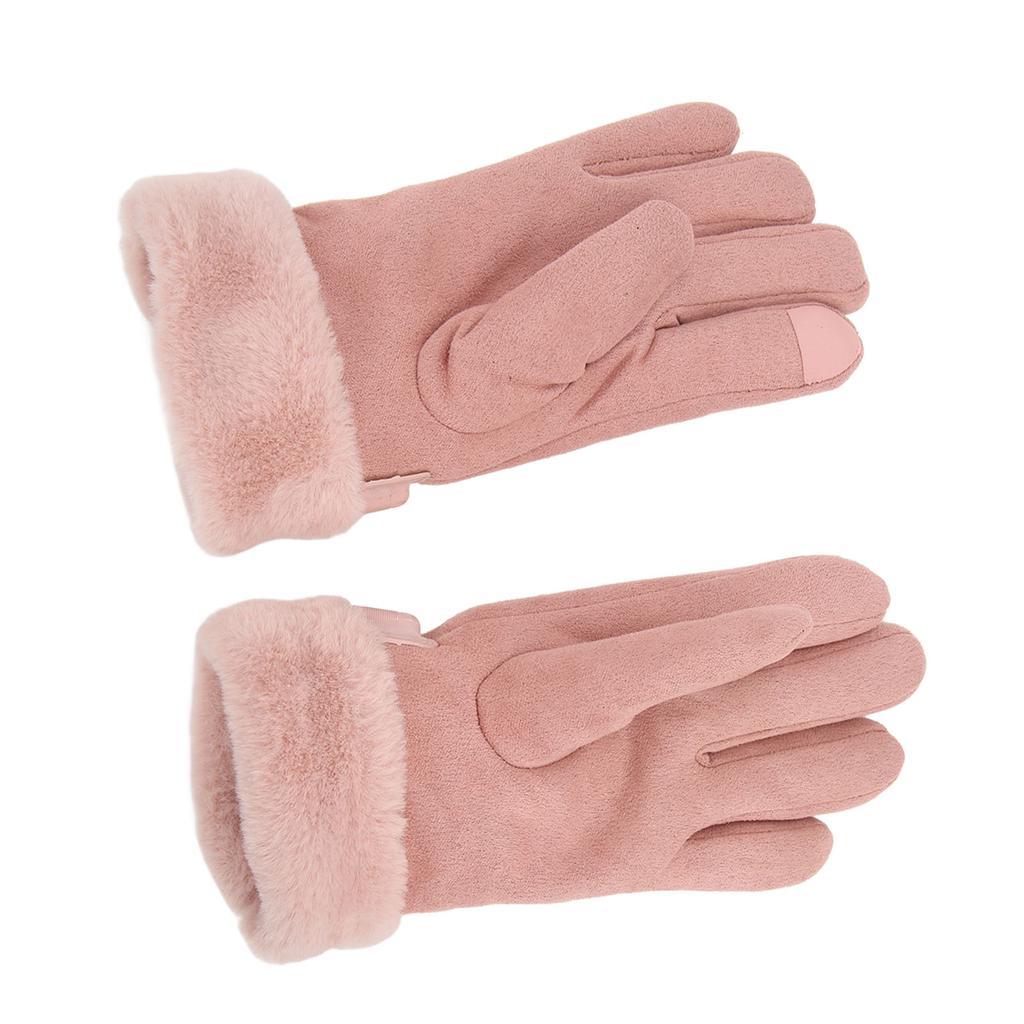 Pink USB Heating Gloves Hand Warmer Touch Screen Design Adjustable Temperature for Women Skiing