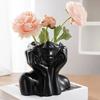 Resin Face Vase Flower Pot Abstract Art Vase Female Form Modern Human Face Vase Decorative Farmhouse Decor