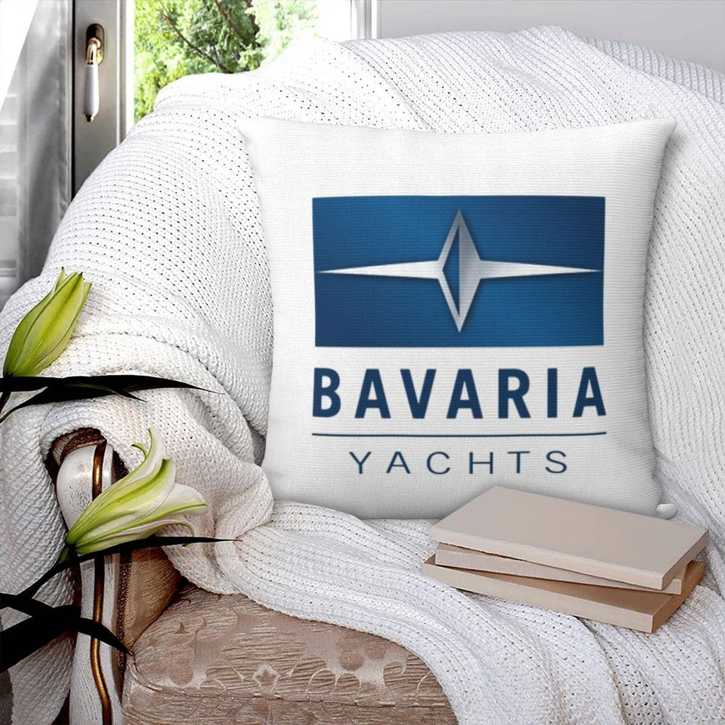Bavaria Yachts Сине-серебристый логотип Квадратная наволочка Чехол для подушки Наволочка Чехол для декоративной подушки для дома Дивана Гостиной