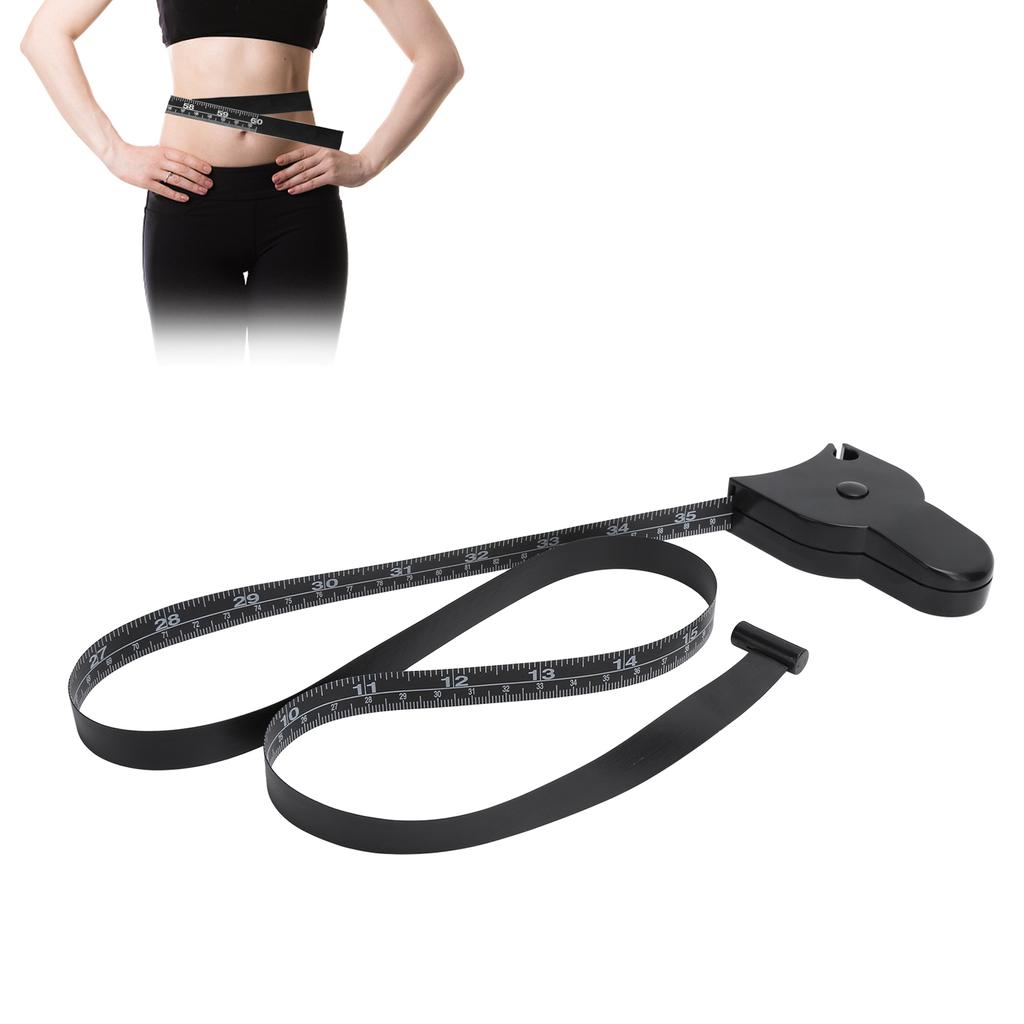 150cm   60in Body Waist Measuring Tape Accurate Head Hips Legs Retractable Measure Tape Black