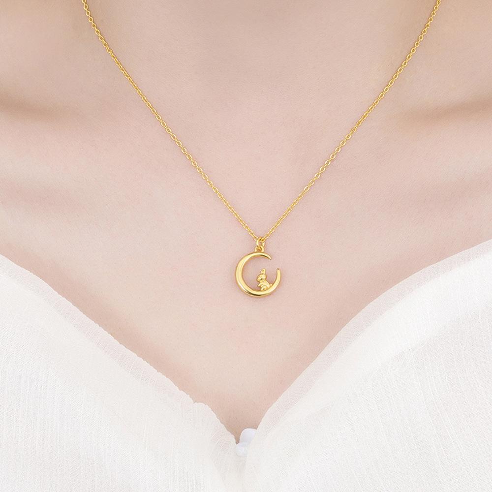 Винтажный кулон в виде кролика из песочного золота, ожерелье в виде кролика Мочизуки, эксклюзивный дизайн, легкие роскошные ювелирные изделия, подарок на женский праздник.