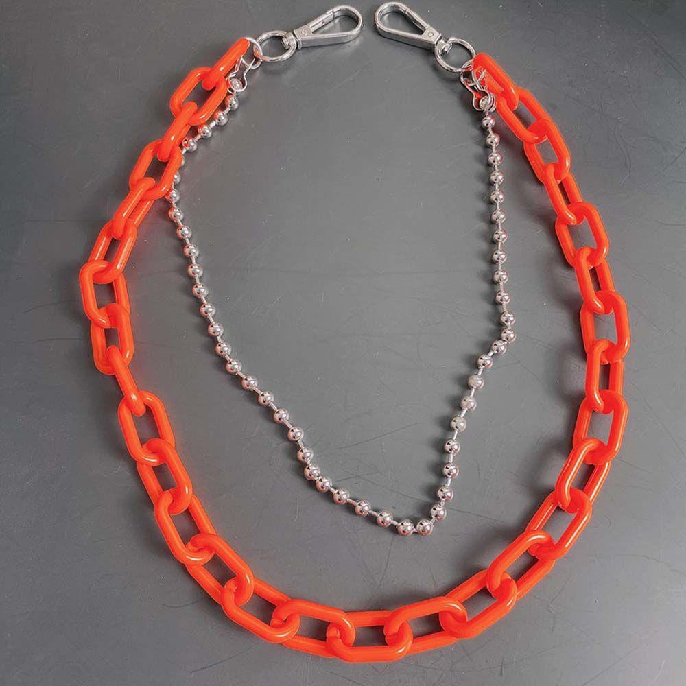 Decoration Men Women Acrylic Chains Plastic Belts Punk Style Waist Chains Pants Chains Double Layer