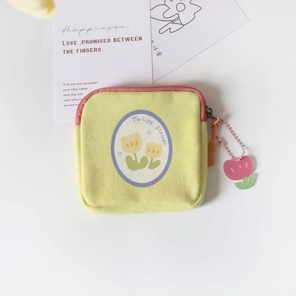 Симпатичный кошелек для монет для девочек, весна-лето, простой кошелек-тюльпан, женская сумка для хранения салфеток, студенческая простая сумка для мелких предметов, кошельки для монет