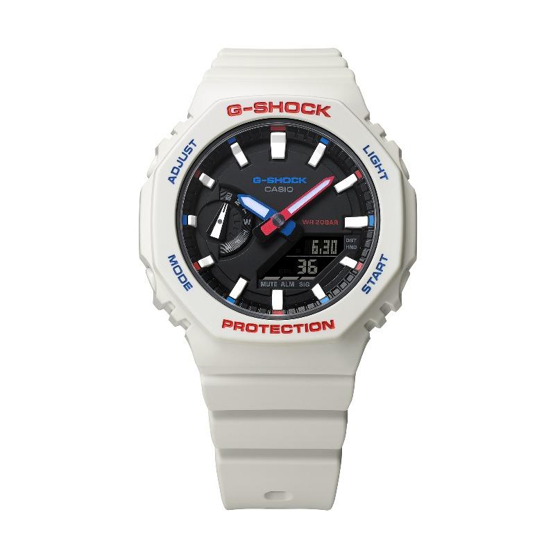 Casio Мужские часы G-SHOCK, смола, водостойкость 200 м, аналоговые, ударопрочные, кварцевые, GMA-S2100WT-7A1
