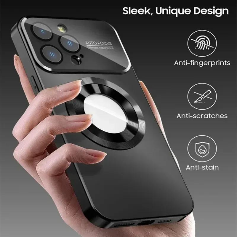 Роскошный титановый магнитный чехол для iPhone 16 15 14 13 12 11 Pro Max Plus металлический цветной чехол Magsafe для беспроводной зарядки