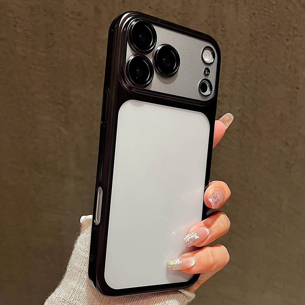 Электрооцинкованный прозрачный чехол для телефона для iPhone 17 16 15 14 13 Pro Max 17 Air Покрытие Рамка Защитная пленка для объектива Противоударный чехол
