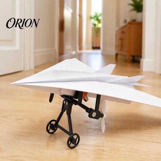 Handmade Plane Toy Remote Control Paper Airplane Kit, DIY Electric RC with Gyro Set Stabilizer, Dual Propellers, Lightweight Glider Assembly