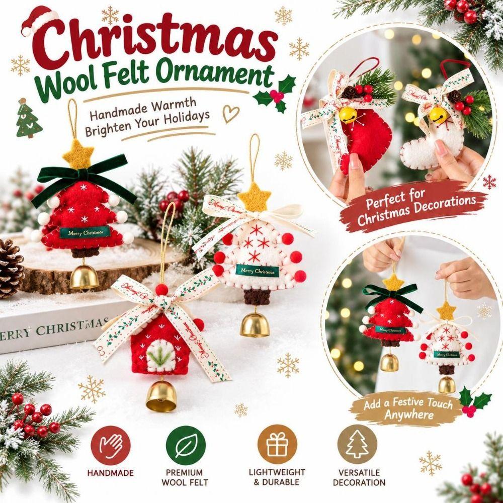 Boots Christmas Wool Felt Ornament Retro Holiday Tree Ornament Christmas Tree Hanging Decor