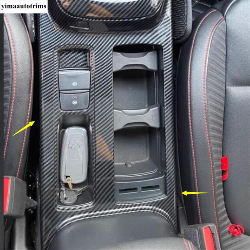 ABS Carbon Fiber Car Center Console Water Cup Holder Decoration Cover Trim Sticker Accessories For Ford Focus MK4 - 2025