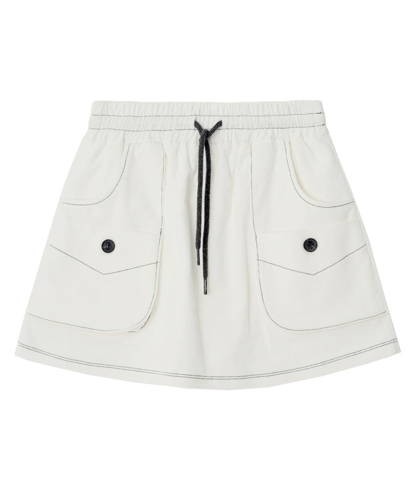 Mayol Corduroy Cargo Skirt_Ivory