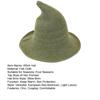 Halloween Witch Hat for Women Felt Wide Brim Foldable Pointed Wizard Hat for Party Masquerade Cosplay Costume Accessory