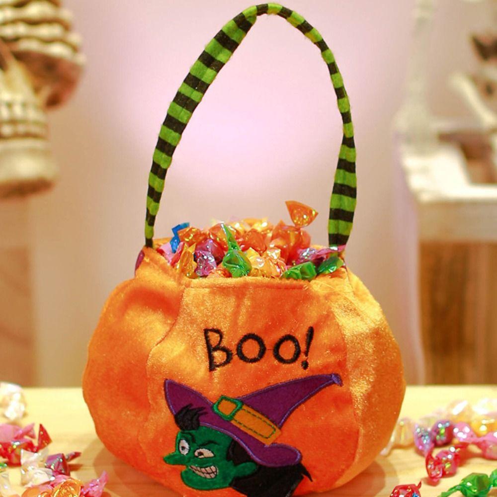 Storage Bucket Trick or Treat Bag Gifts Pouch Pumpkin Bag Halloween Candy Drawstring Bag Kids