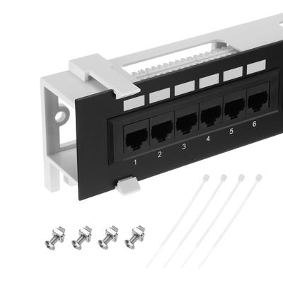 Uxcell Патч-панель с модулем Keystone CAT 6 для серверных сетей и 58 мм 255 мм, монтируемая в стойку и на стену, 12-портовая, многотерминальная