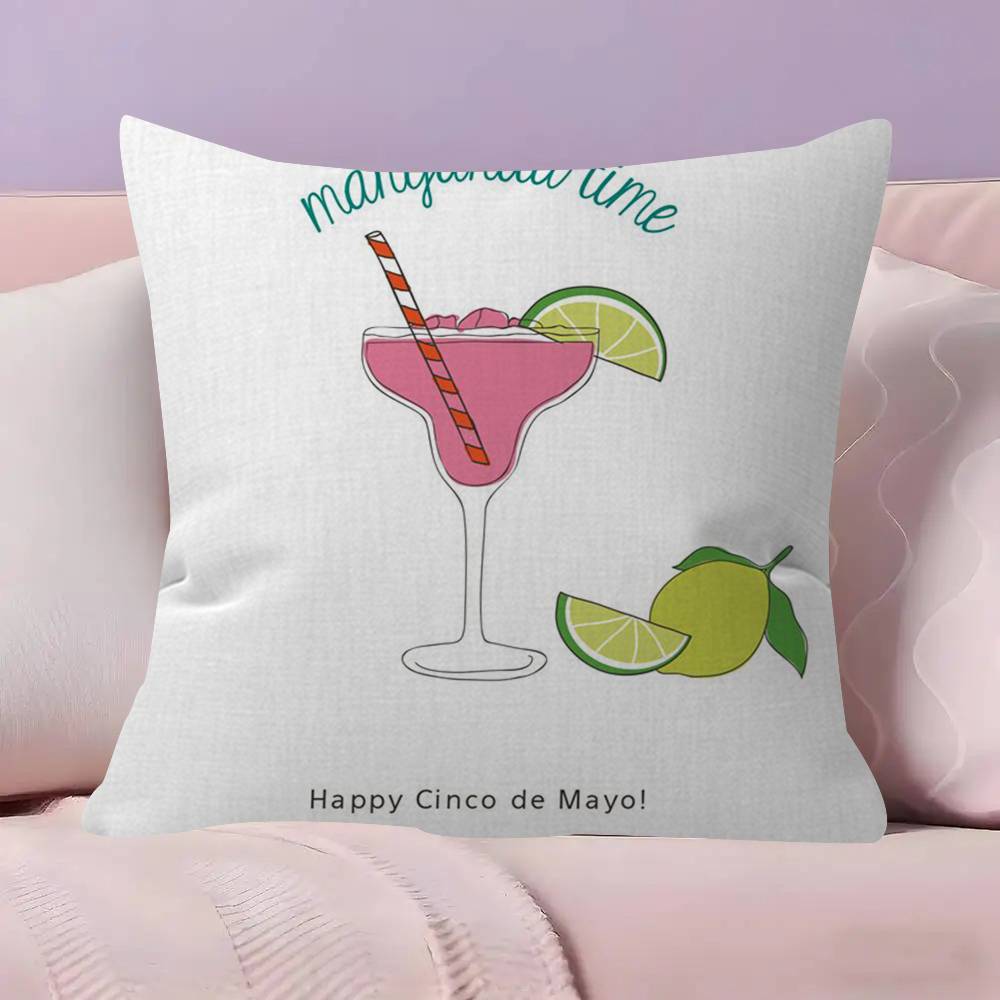 Hot MMmargarita cocktail arted pillow cover sofa cushion cover home room decoration children gift