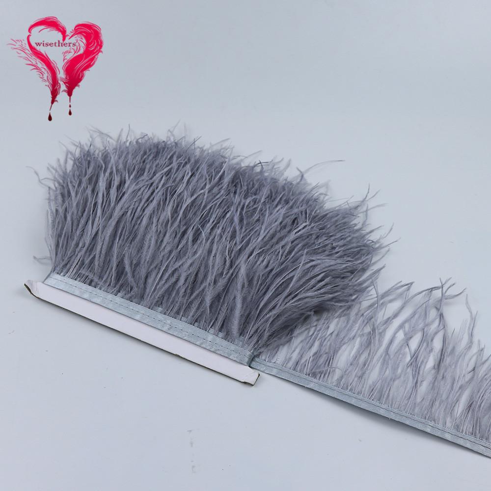 Ostrich Hair Cloth Edge Dress Dress Accessories Skirt Feather Trim With 10-15Cm Tassel