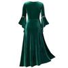 Vintage Gothic Bandage Women Dress Flare Sleeve Floor Length Goth Vampire Witch Dresses Medieval Renaissance Cosplay