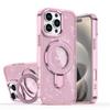 Яркий блеск Подходит для iPhone17 Pro max чехол для телефона с беспроводной зарядкой 16Pro магнитный вращающийся держатель чехол