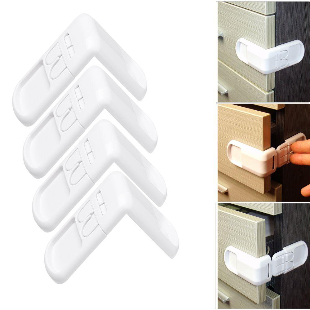 Multi-function Double Snap Wardrobe Door Baby Safety Lock Right Angle Children Protector