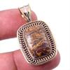Natural Maryam Jasper 925 Solid Sterling Silver Gift TwoTone Pendant 1.50" Q9e35