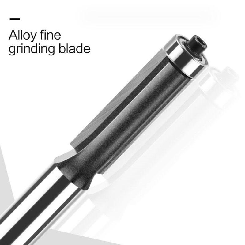 Набор удлиненных прямых фрез с хвостовиком 12 мм, 1/2 дюйма, фрезы для заподлицо с подшипниками, фрезы по дереву, деревообрабатывающие инструменты