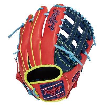 Rawlings Бейсбольная перчатка для взрослых, софтбол, MLB, цвет синхронизированный, цвет синхронизированный, размер GR4HM934FS, питчеры [для инфилдеров] 11,5, темно-синий/алый, для правшей