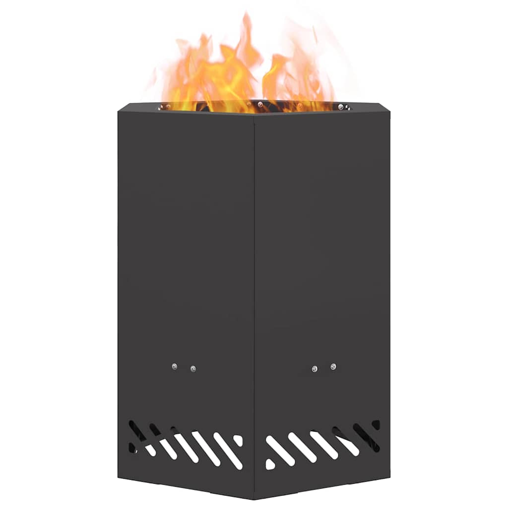Smoke Free Fire Pit Black 38 x 38 x 51 cm Steel