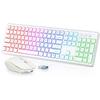 2.4G Wireless Keyboard Mouse Combo RGB Backlit Rechargeable Full-Size Ergonomic Type-c Wireless Keyboard Mouse