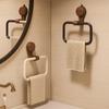 No Drilling Walnut Wood Towel Holder Medieval Style Towel Hanging Rack  Sink Area