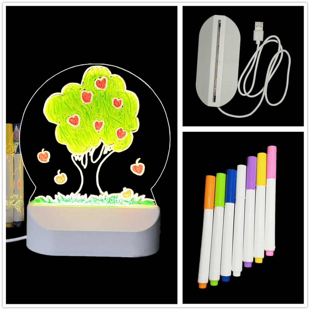 Светодиодные фонари Акриловая доска для сообщений Стираемая USB-доска для рисования Спальня Ночной светильник Подарок на день рождения