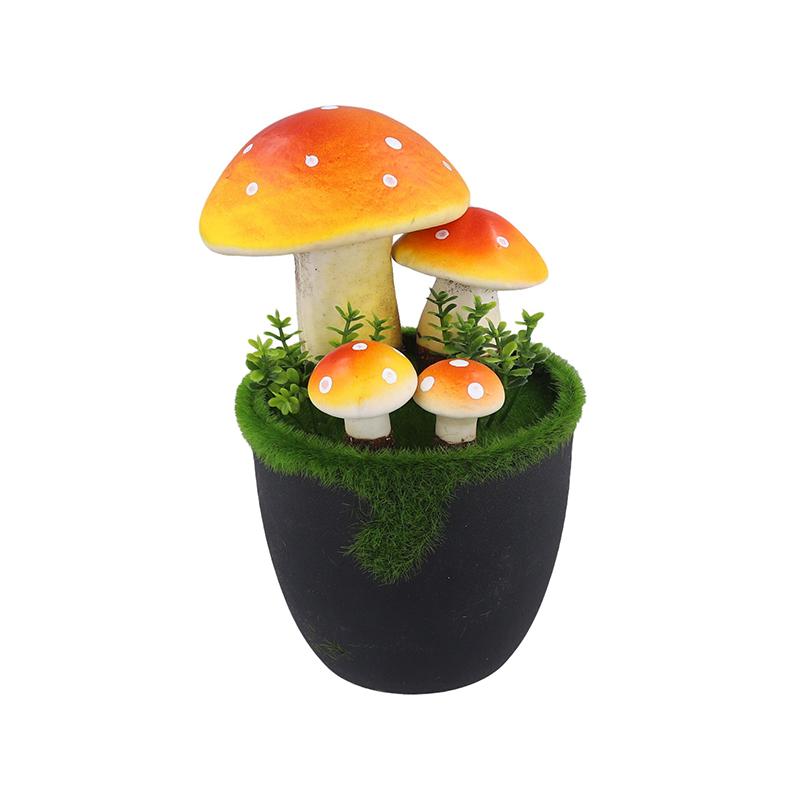 1PC Potted Faux Garden Decor Simulation Moss Flower Pot Mushroom Artificial Mushroom Bonsai Plant