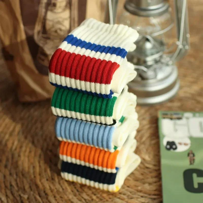 Cityboy Мужские полосатые баскетбольные носки средней длины в стиле винтаж унисекс для женщин и пар, хлопковые, японские, с толстым махровым дном, спортивные носки