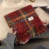 Christmas New Scarf Winter Women's Plaid Imitation Cashmere Versatile Premium Shawl Student Scarf Christmas