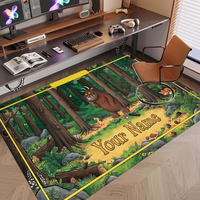 Custom Name Text Crystal Velvet Rug,The Gruffalo Soft Plush Decorative Non Slip Floor Carpet