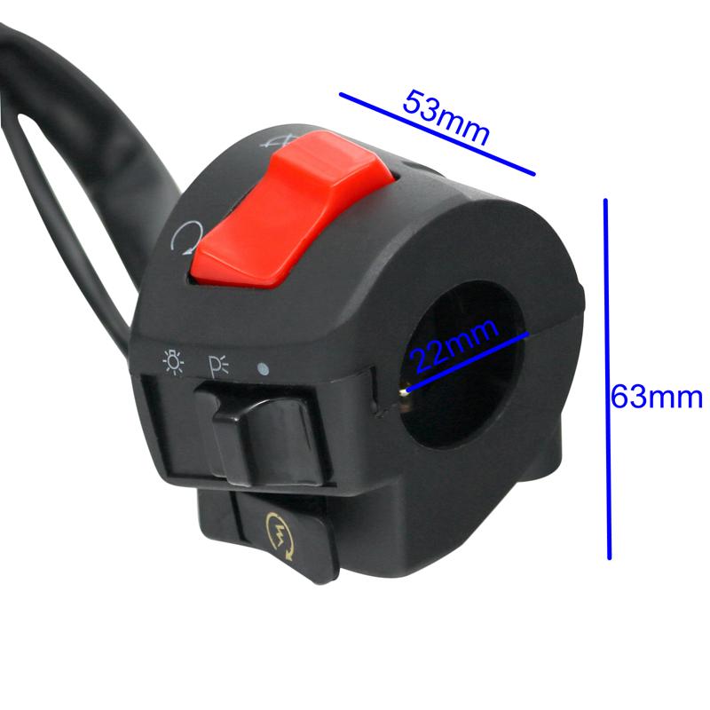 LMoDri руль мотоцикла, левый и правый переключатели, звуковой сигнал поворота, фара, противотуманная фара, электрический старт, контроллер руля