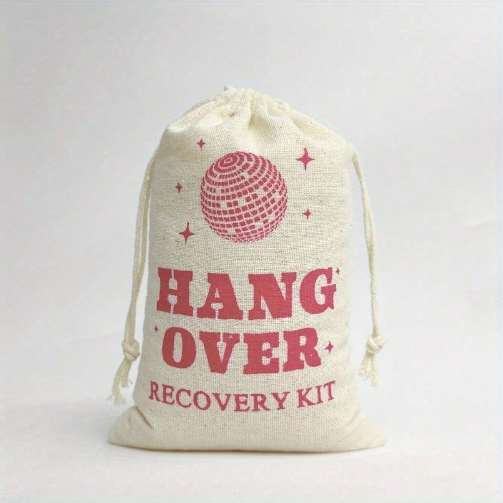 10pcs Hang Over Kit Bags, Bag Linen Recovery Kit Wedding Party Gift Bag HANGOVER KIT Gift Storage Bag Party Drawstring Portable Wrap Bag