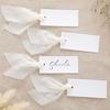 Handwritten Business Cards 50 Sheets Blank Textured Paper Cards with Chiffon Ribbon Wedding Invitations Table Name Tags for Party Banquet Office Decor