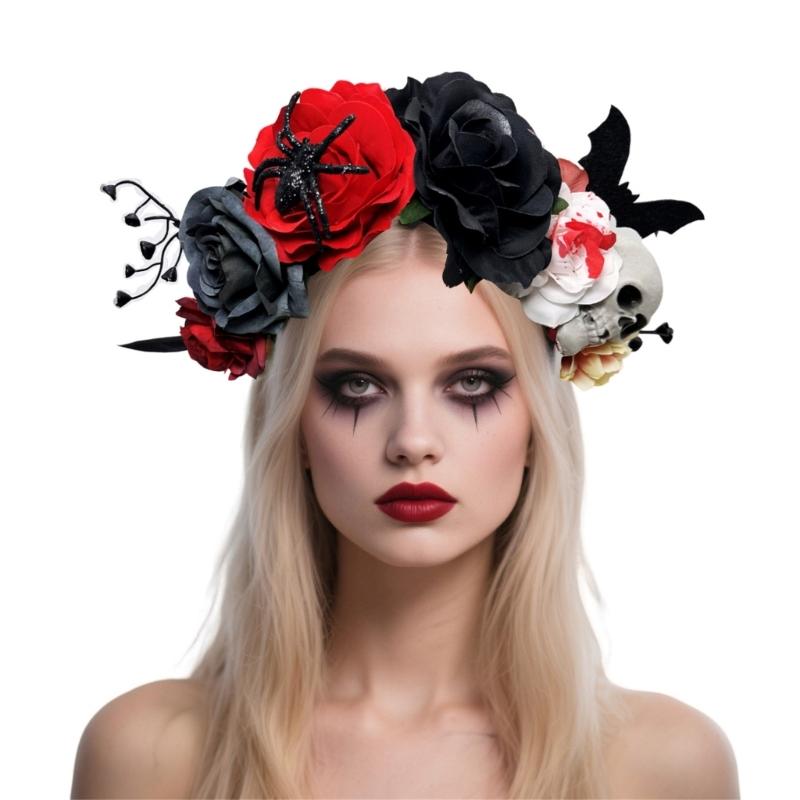 Halloween Theme Artificial Flower Hairband For Roleplay Event And Special Occasion Outfit Party Gathering Roleplay Props