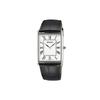 Мужские кварцевые часы Seiko квадратного дизайна SWR049 с белым циферблатом и черным кожаным ремешком [Б/У]