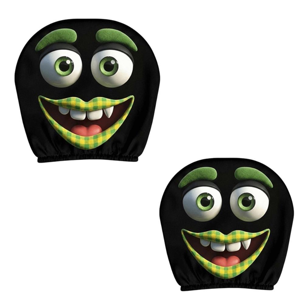 2PCS Exaggerated Car Headrest Covers Car Seat Headcover Halloween Christmas Holiday