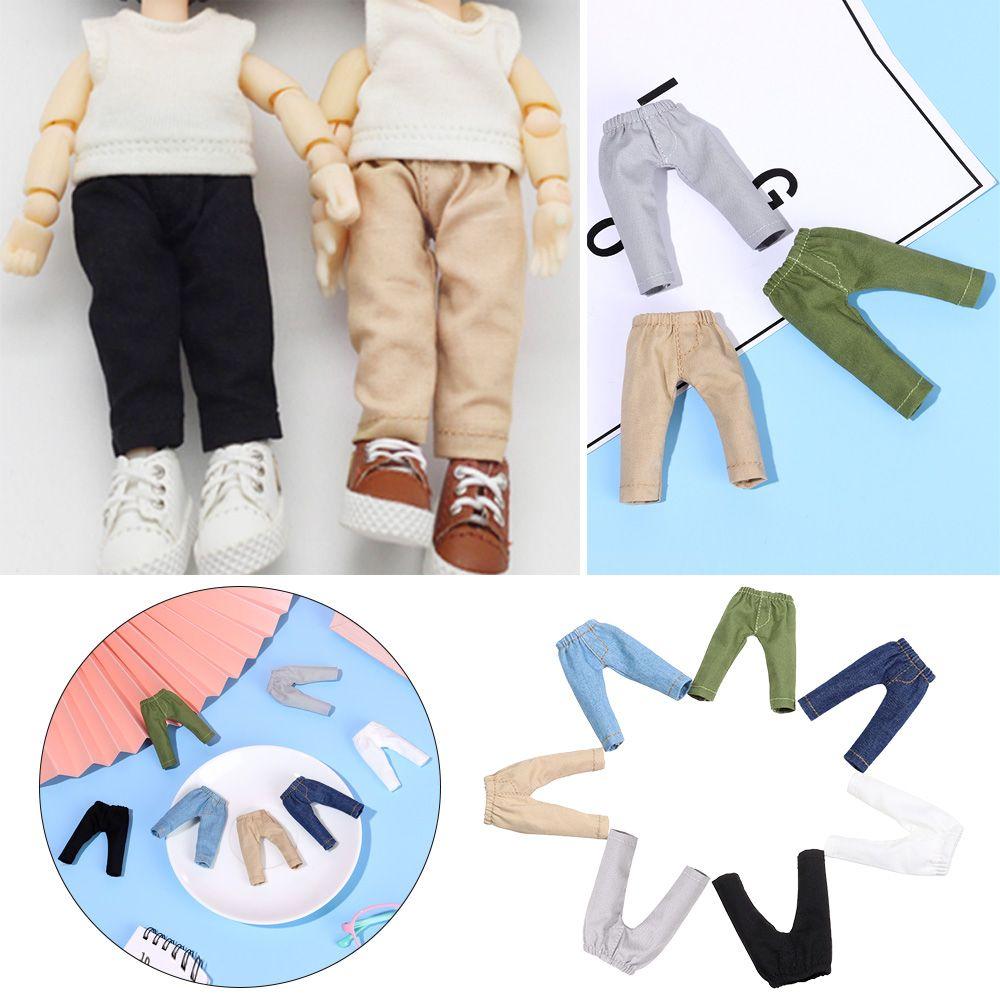 Fashion Casual Wears 1/11 1/12 Dolls Trousers Doll Leather Pants Denim Jeans Clothes Accessories