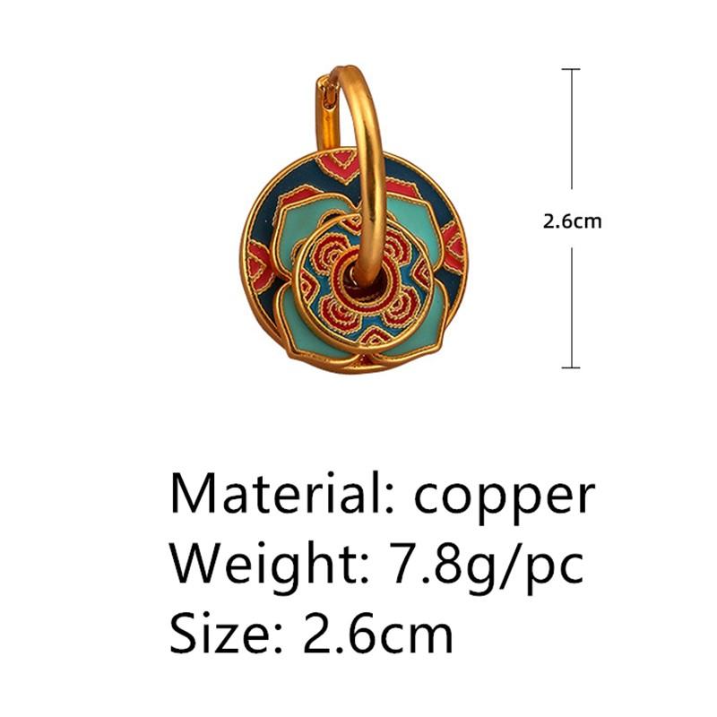 Серьги с цветной эмалью, женские серьги в стиле ретро в этническом стиле