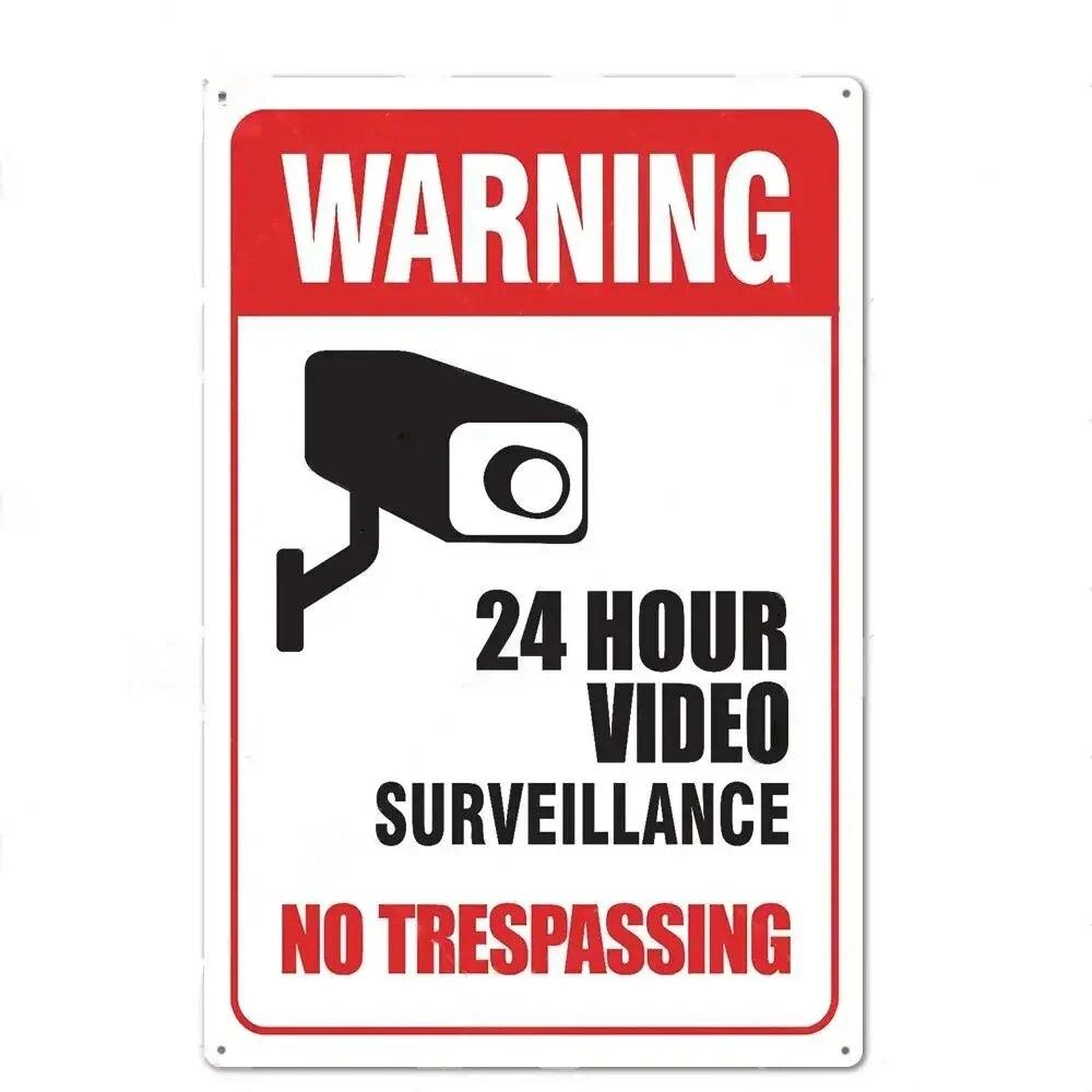 No Trespassing No Entry Private Property Warning Signs Public Garage Workshop Wall Plaques Decor Vintage Metal Plate Tin Sign