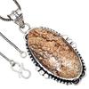 Pendant Picture Jasper Gemstone Handicraft Valentine'Day Silver Jewelry 2"