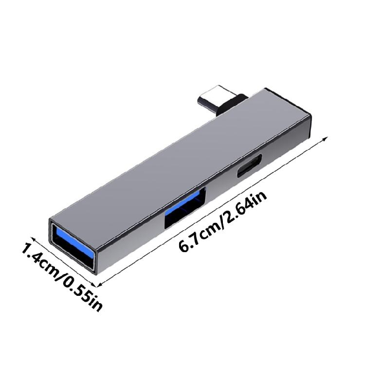 USB-C хаб USB-C разветвитель Type-C на Type-C и 2 порта USB Адаптер с функцией Plug and Play для всех платформ