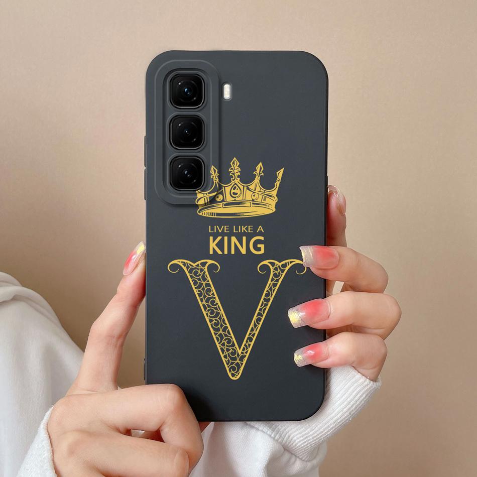 Чехол для infinix Hot 50 Pro Plus Пара Буквы от A до Z Улучшенная Защита Камеры Мягкая Жидкая Силиконовая Задняя Крышка Для Hot50 4G 5G