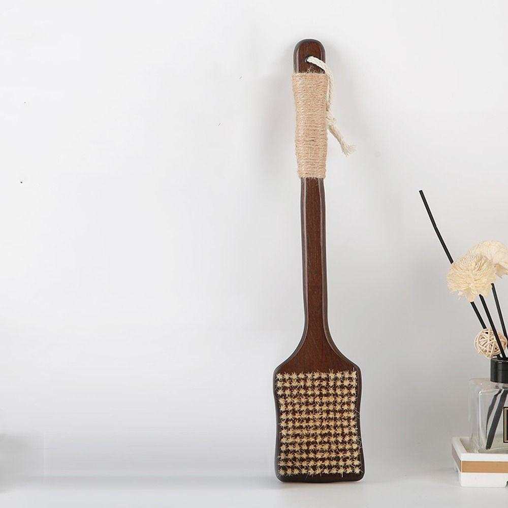 Wood Long Handle Brush Soft Bristles Back Scrubber Bath Exfoliating Brush  Bathroom Tools