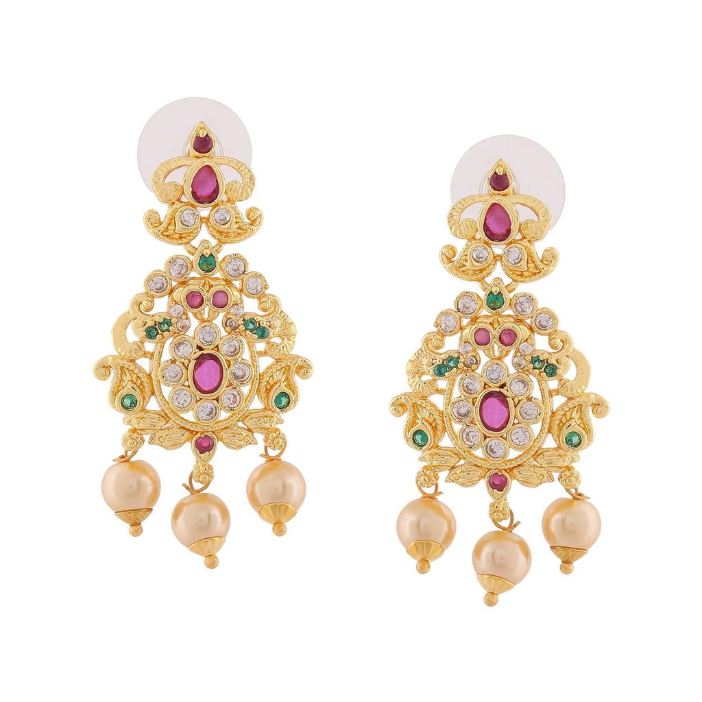 Восхитительное свадебное колье Estele с жемчугом и цветными камнями для женщин