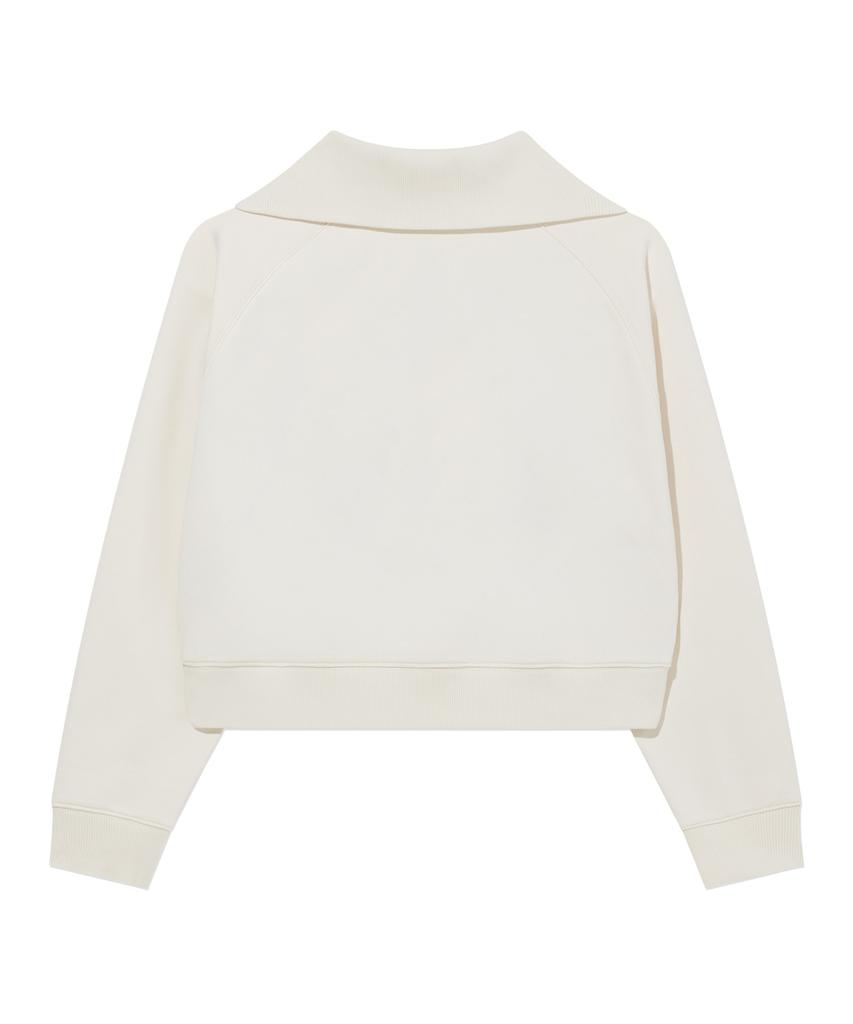 COVERNAT WOMAN Half-Zip Sweatshirt Ivory