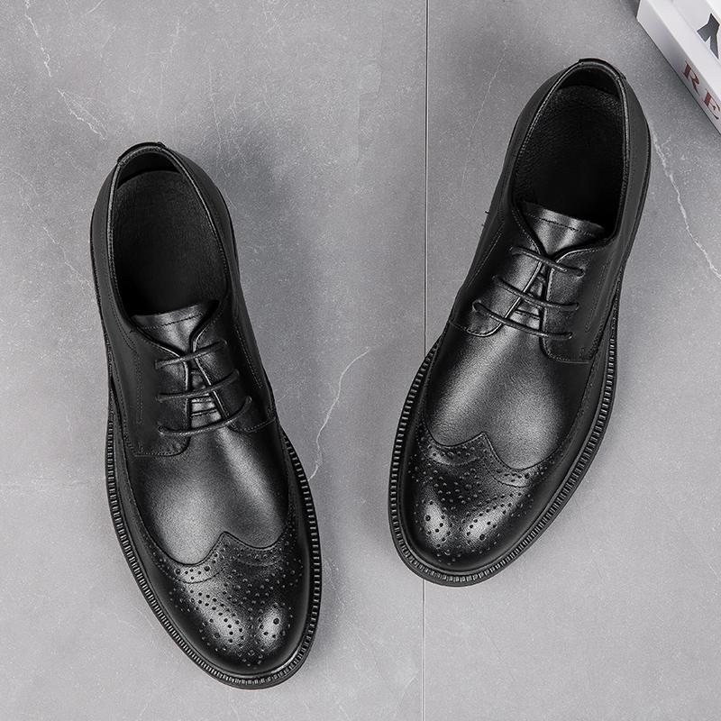 FashionNew Мужские оксфордские туфли из натуральной кожи, дышащие уличные кроссовки, роскошные брендовые мужские туфли-броги ручной работы, повседневная деловая обувь